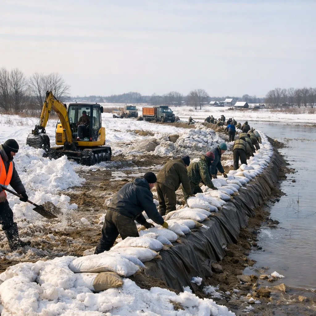 В Карагандинской области продолжаются противопаводковые мероприятия