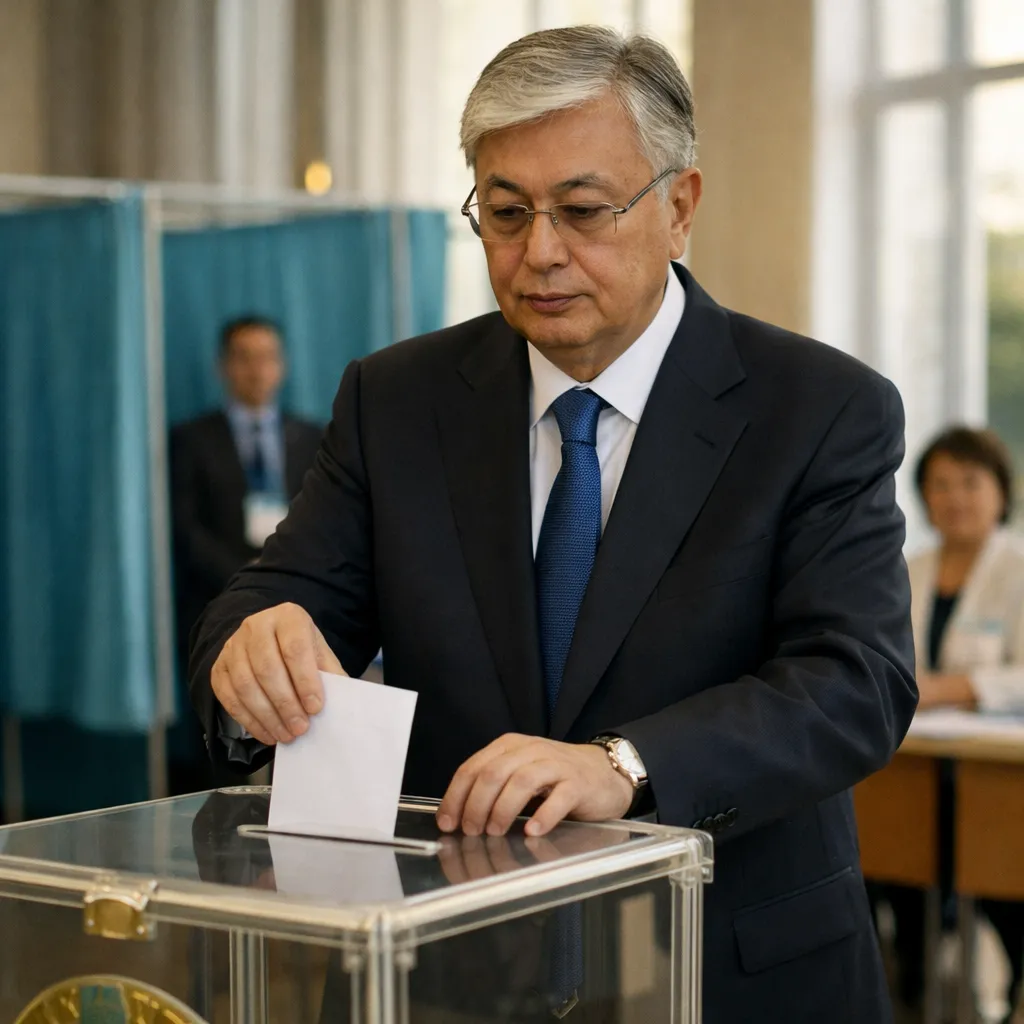 Қасым-Жомарт Тоқаев жаңа Конституцияны қабылдау жөніндегі республикалық референдумда дауыс берді