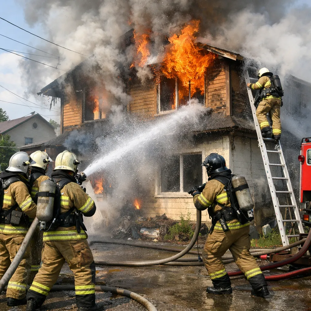 Пожар в двухэтажном частном доме в Петропавловске ликвидирован без пострадавших