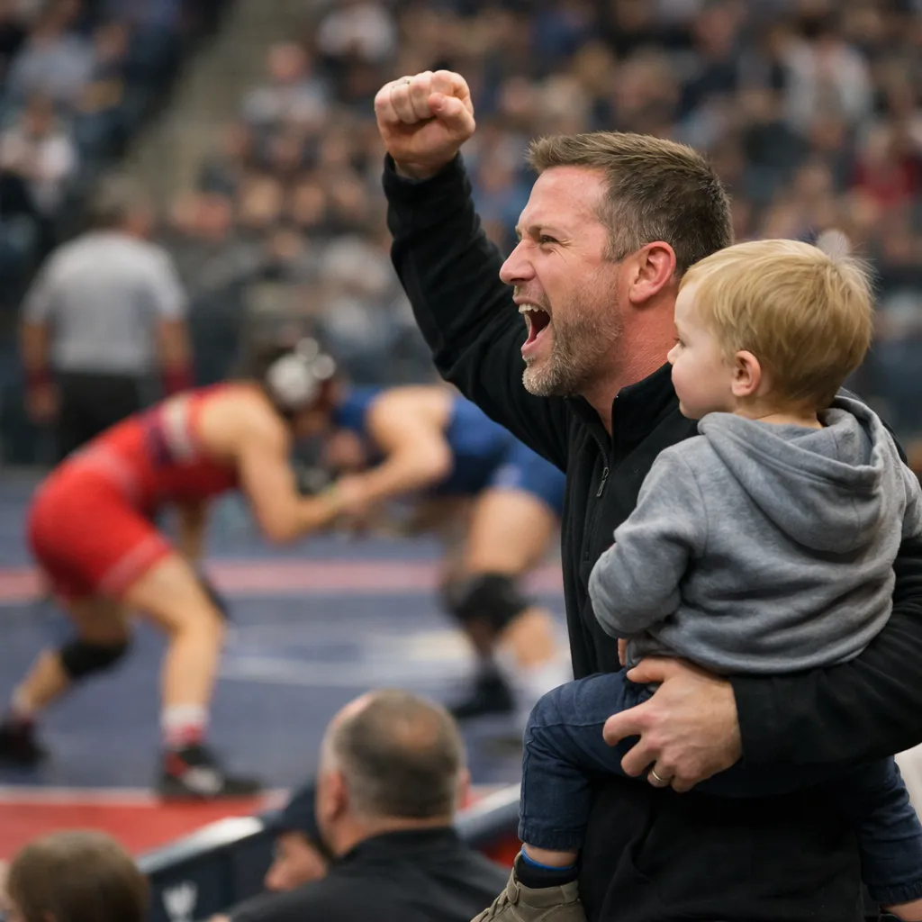 Түркістандағы қазақ күресі Кубогында баласын құшағына алған бапкер спортшыны қолдап, желіде қызу талқыланды