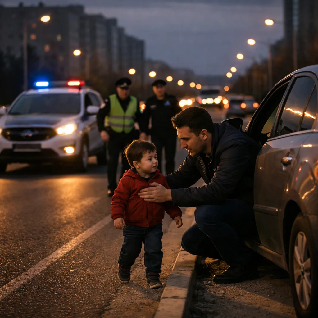 Ақтауда жүргізуші жолда жалғыз жүгіріп жүрген кішкентай баланы байқап, патрульдік полицияға тапсырды