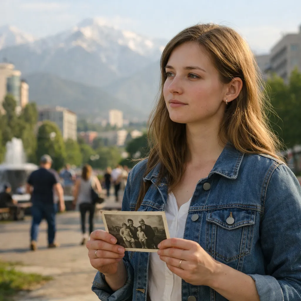 Германиядан келген 22 жастағы Адриана Алматыда тағылымдамадан өтіп, отбасылық тарихымен қайта қауышты