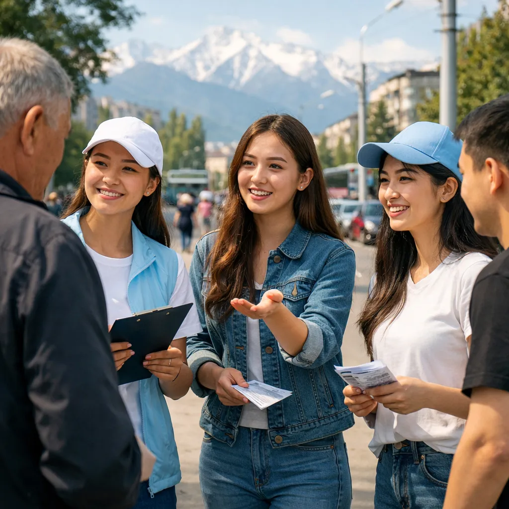 Алматинские красавицы пригласили горожан принять участие в референдуме