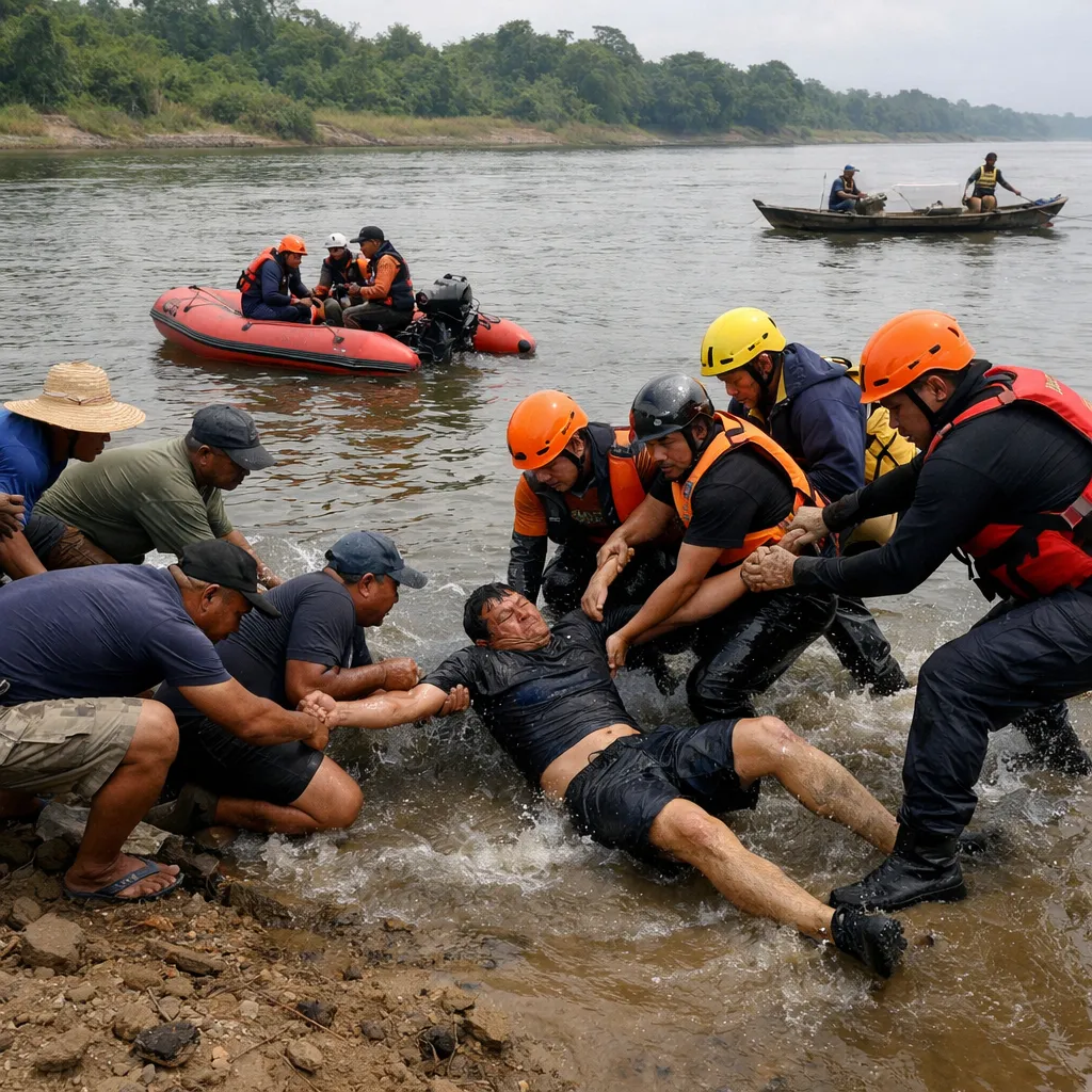 Спасение мужчины на реке Жайык в Уральске