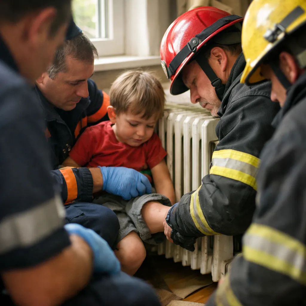 В Кызылорде спасатели освободили ногу ребёнка из радиатора