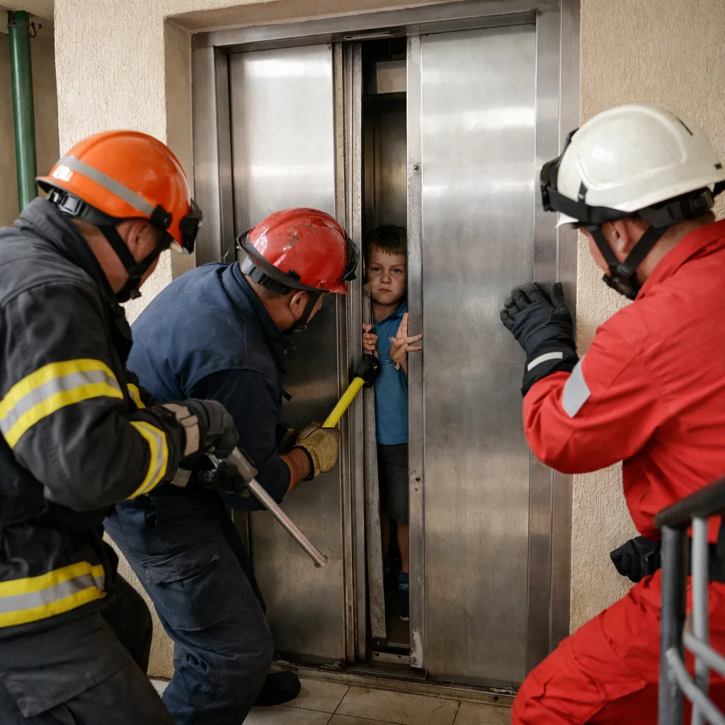 Спасатели МЧС освободили ребенка из застрявшего лифта в Караганде