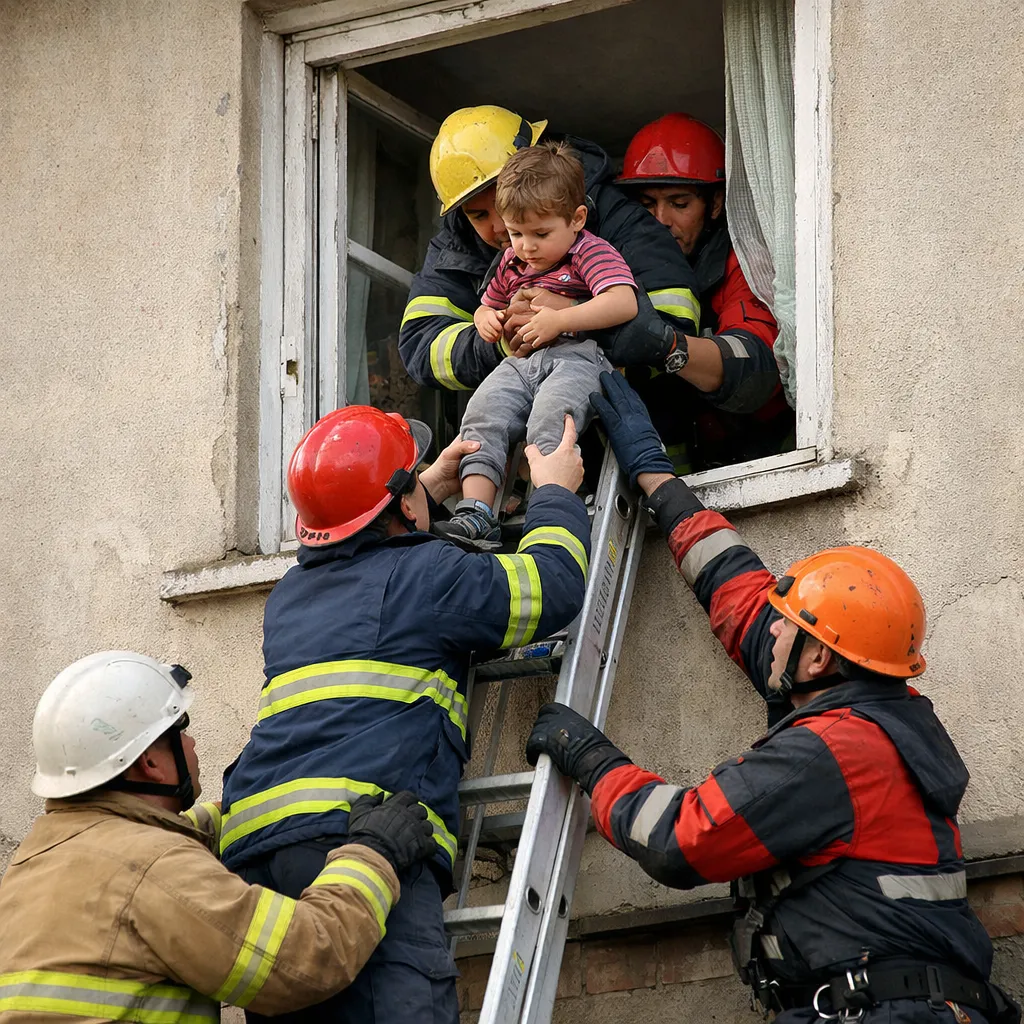 Оралда құтқарушылар пәтерде жалғыз қалған бес жасар балаға көмектесті