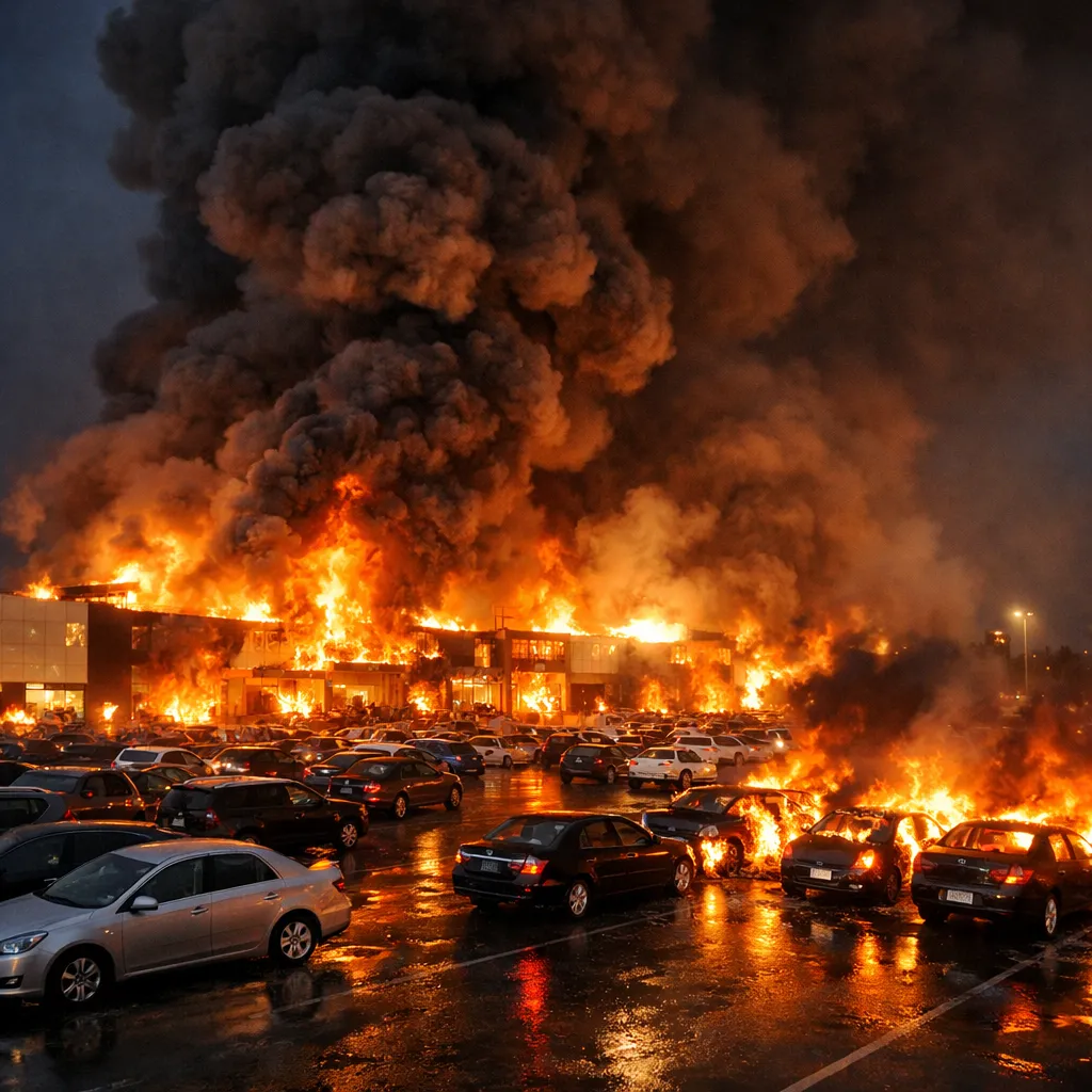 Пожар охватил ТЦ «Гиант» в Калининграде: площадь возросла до 1000 кв. м