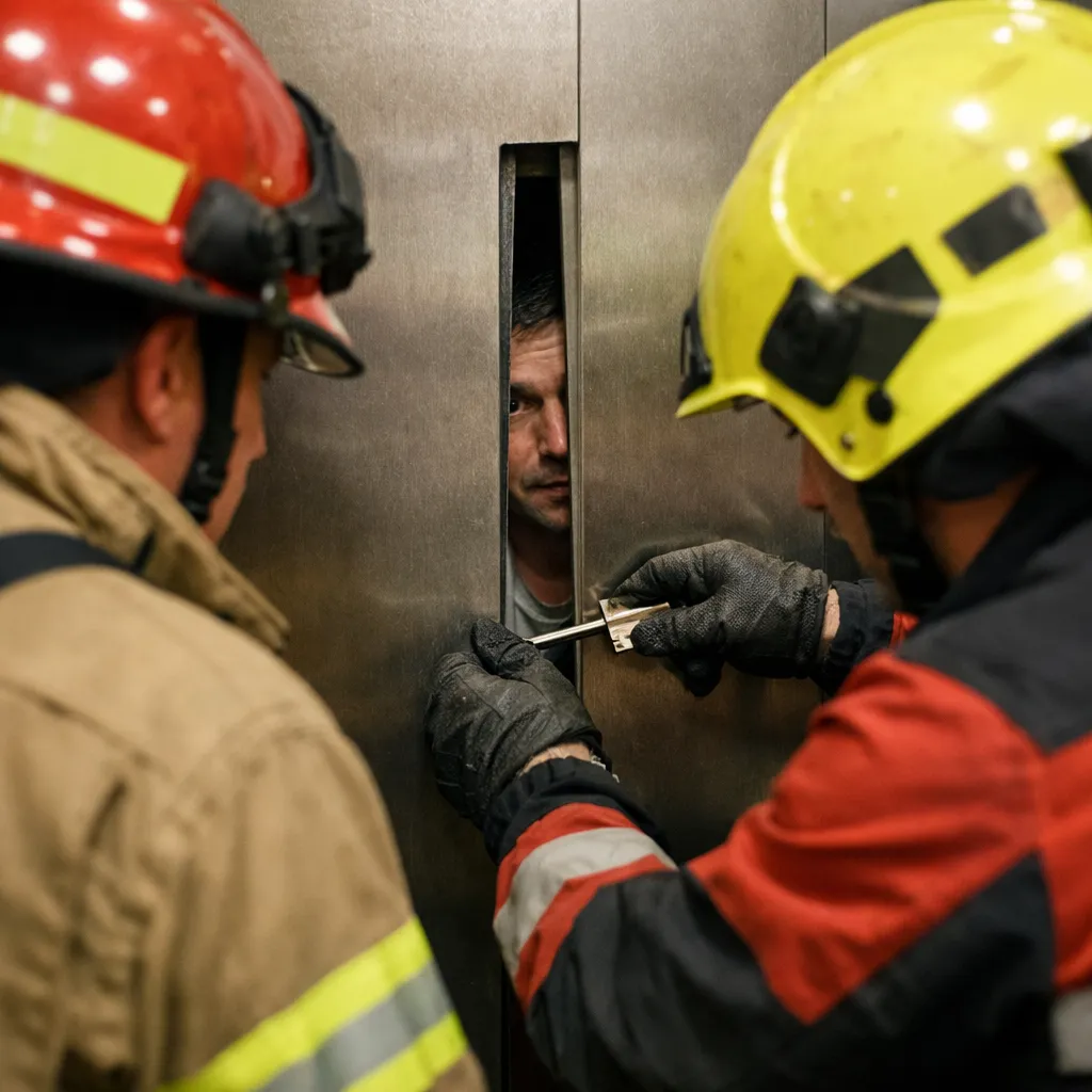 Спасатели МЧС освободили мужчину, застрявшего в лифте в Караганде