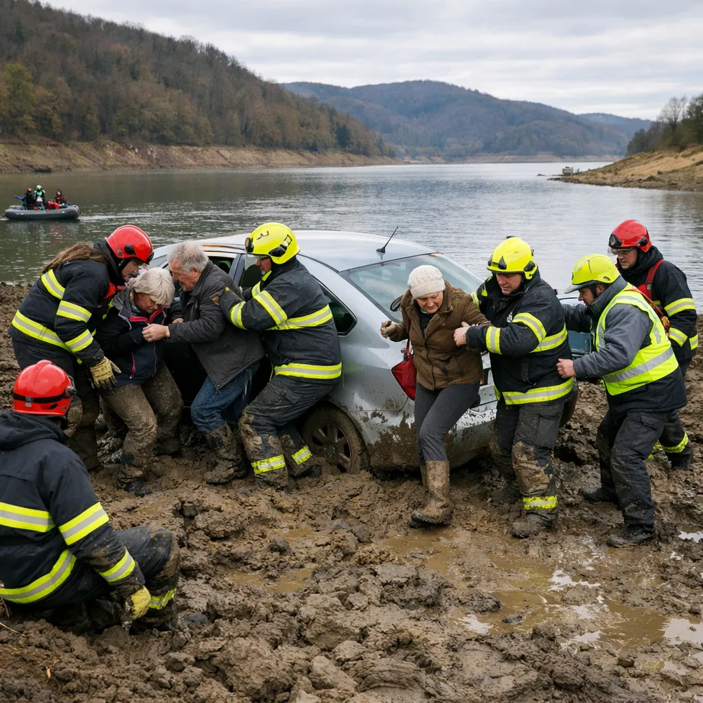 Спасатели МЧС эвакуировали шестерых из застрявшего автомобиля в Западно-Казахстанской области