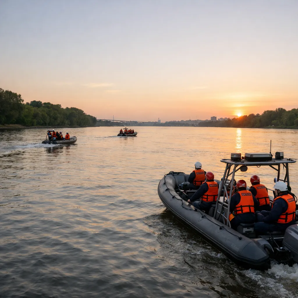 Ежедневное патрулирование реки Урал спасателями Атырау