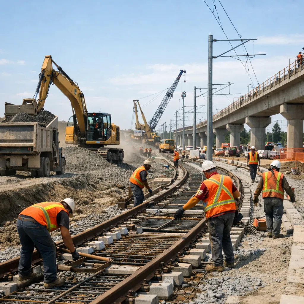 Строительство ветки ЛРТ к Косшы продолжается полным ходом