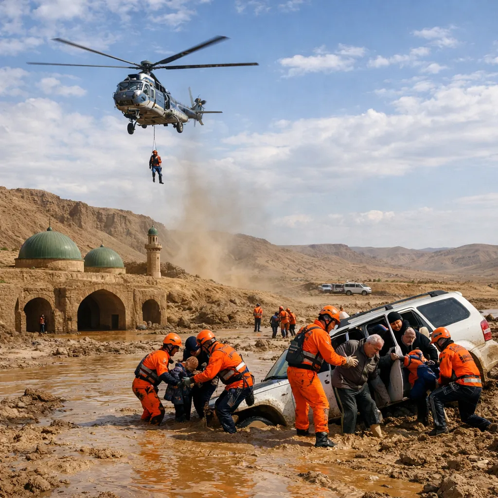 Семь человек спасены в Мангистауской области после застревания автомобилей в грязи