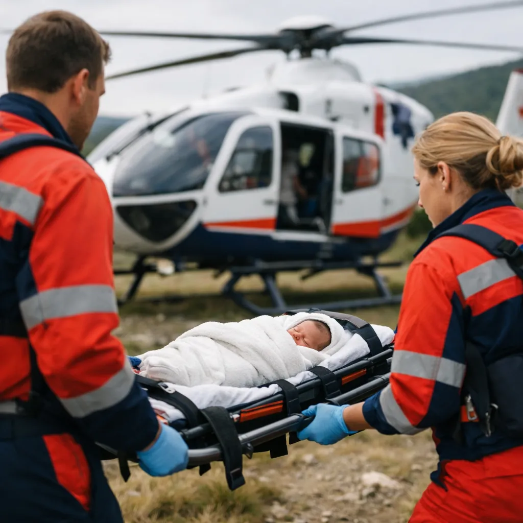 Вертолёт МЧС осуществил экстренную транспортировку младенца